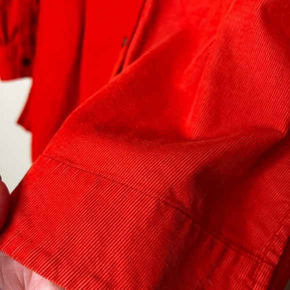 J. Jill 100% Cotton Pumpkin Orange Micro Corduroy Button Front XS - Picture 3 of 8